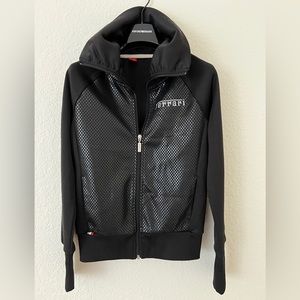 Ferrari Zip up jacket women’s size small Ferrari Zippered Black jacket black dot